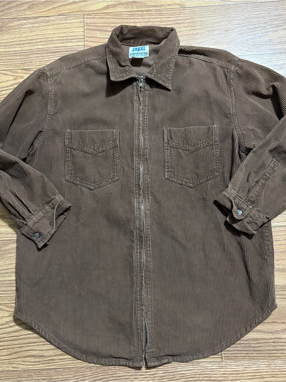Vintage Soho Compagnie Corduroy Full Zip Jacket 100% Cotton EUC Medium Retro